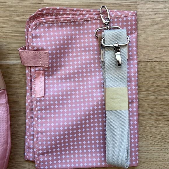 NWOT Dwell Studio Pink & Tan Diaper Bag with Changing Bag - Picture 10 of 12